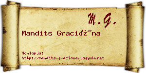 Mandits Graciána névjegykártya